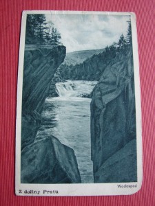 Z DOLINY PRUTU. Wodospad. 1935.