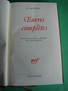 LA BRUYERE: Oeuvres completes. 1993. Opr. skóra.