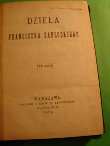 ZABŁOCKI F.: Dzieła. T.2. 1877.
