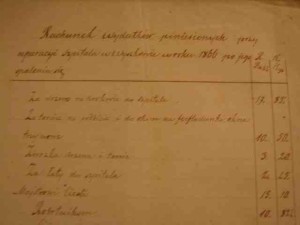 RACHUNEK WYDATKÓW NA ODBUDOWĘ SZPITALA W WYSZKOWIE 1866