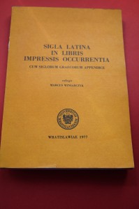 WINIARCZYK M.: Skróty łacińskie w książkach drukowanych. 1977.