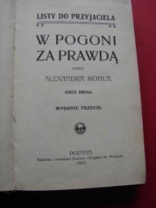 MOHL A.: W pogoni za prawdą. Serya druga. 1912.
