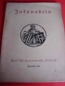 INKUNABELN. Katalog antykwaryczny. 1928.