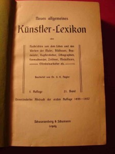 NEUES ALLGEMEINES KUNSTLER LEXIKON. Bd. XXI. ok. 1900.