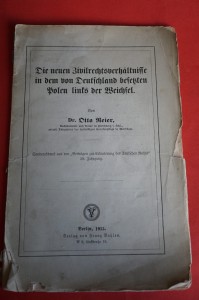 REIER O.: Die neuen Zivilrechtsverhaltnisse in dem von Deutschland besetzten Polen links der Weichsel. 1915. [Nowe stosunki społeczne na terenach polskich okupowanych przez Niemcy]