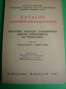 KATALOG RĘKOPISÓW GEOGRAFICZNYCH 1965