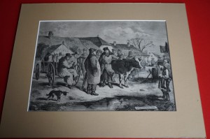 KOSTRZEWSKI F.: Na targu. Drzeworyt, 1882.