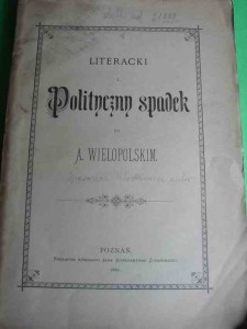 SPASOWICZ W.: Literacki i polityczny spadek po A. Wielopolskim. 1880.