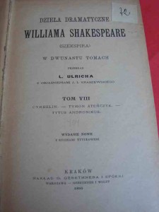 SHAKESPEARE W.: Dzieła dramatyczne. T.VIII. 1895.