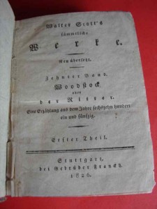 SCOTT W.: Samtliche Werke. T.(Bd.) 9: Woodstock oder der Ritter. 1826.