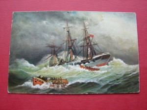 ŻAGLOWIEC PODCZAS BURZY. 1926.