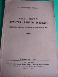 RINGMAN A.: Niemiecka polityka zaborcza. 1931