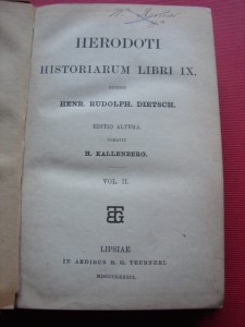 HERODOT: Historiarum libri IX. Vol. II. 1889. GREKA.