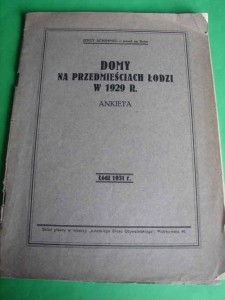 SCHIMMEL J.: Domy na przedmieściach Łodzi w 1929 r. 1931.