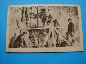 WIELICZKA. Wrębowa maszyna przy pracy. 1922.