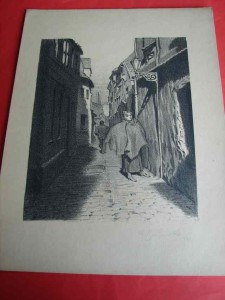 GRABOWSKI A.: Obrazek uliczny. [litografia] 1921.