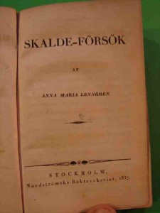 LENNGREN A.M.: Skalde-Forsok. Stokholm 1837.
