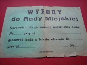 WYBORY DO RADY MIEJSKIEJ. Lata 1920-te. Warszawa. 