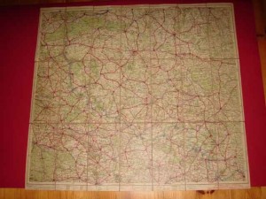 SAMOCHODOWA I DROGOWA MAPA WIELKOPOLSKI. OK. 1930 ?