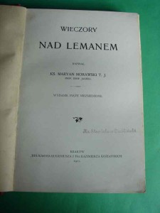 MORAWSKI M.: Wieczory nad Lemanem. 1911.