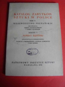 KATALOG ZABYTKÓW SZTUKI. Powiat Kępiński. 1958.
